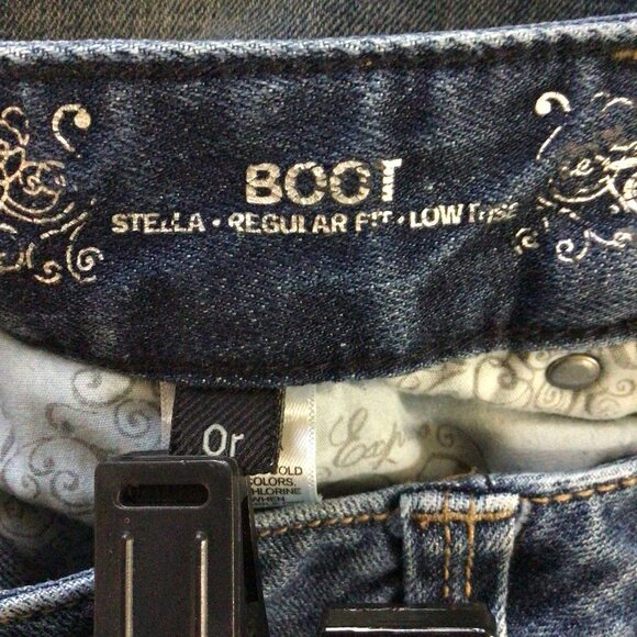 Express Jeans Women’s 0 Blue Stella Boot Cut Regular Fit Low Rise Denim Bootcut - Picture 8 of 10